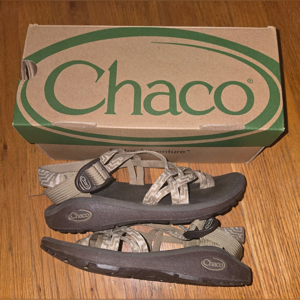 Chaco Women's Zcloud X2 Sandals Kelp Knit Varech Apricot 6 - Picture 4 of 5